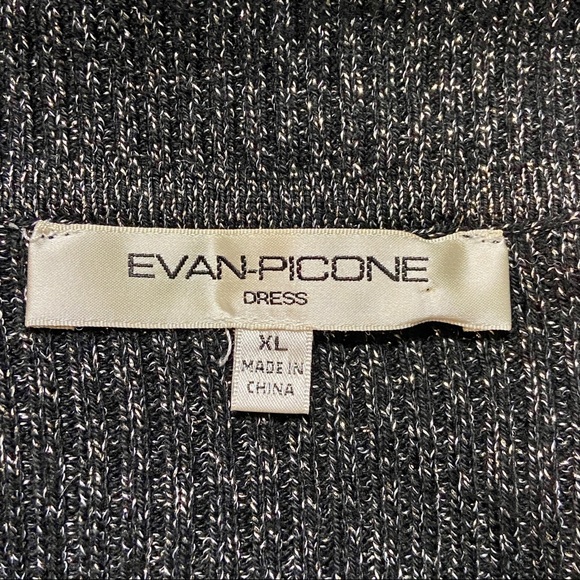 NWT Evan Picone Work The Look Black Gold Metallic Cowl Neck Sweater Dress Large - Picture 9 of 10